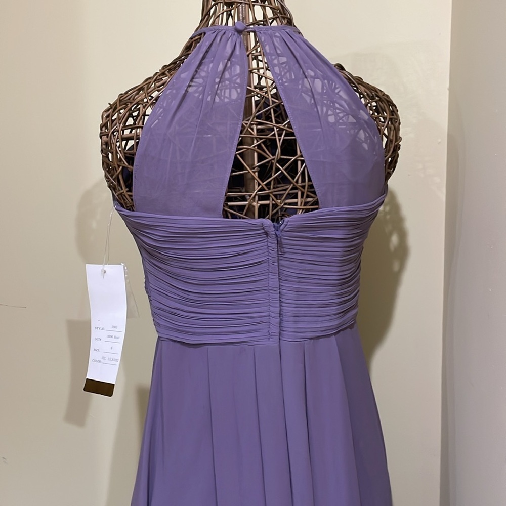 Levkoff lavender Halter Bridesmaids Dress Prom Dress Occasions Dress Size 6 - Picture 5 of 11